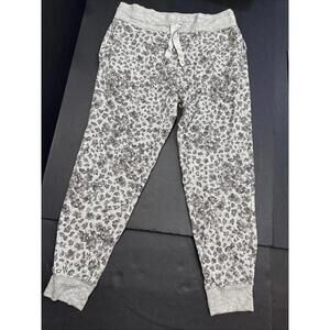 Athleta Women's Jogger Pants Sz Small Gray Floral High Rise Athleisure Sporty